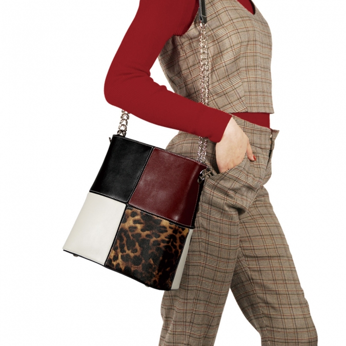 Bucket Woven Lady's Handbag In Gionar 