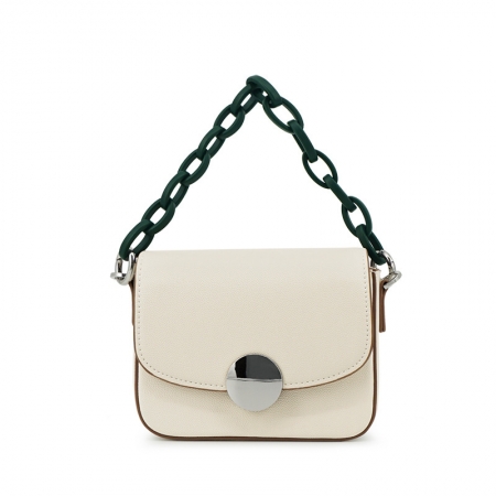 Pu leather small square acylic chain should bag