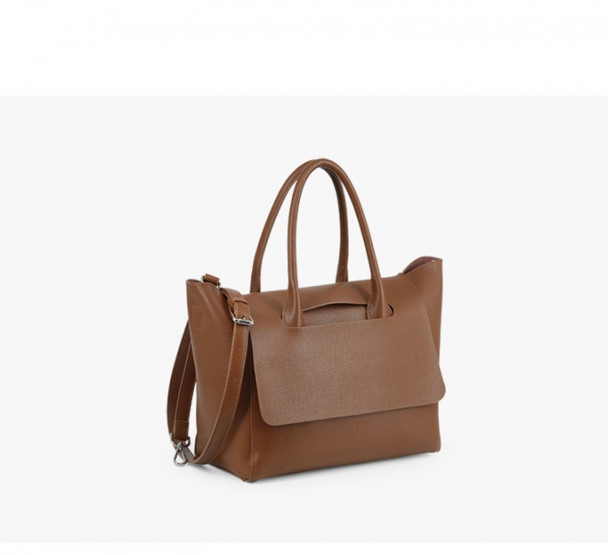 China OEM bag factory designer brown pu leather shoulder handbag 