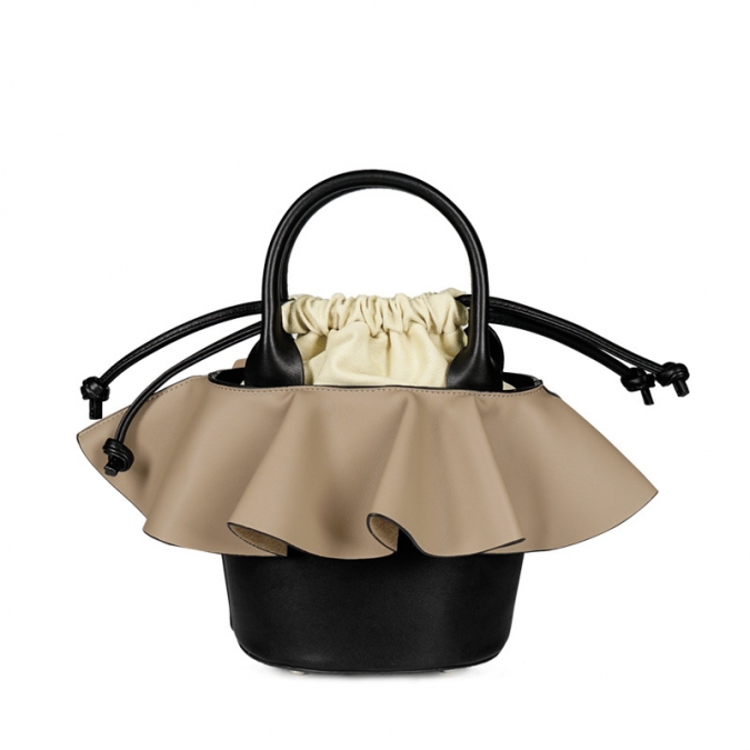 Fashion drawstring ladies handbag flower shape shoulder bag