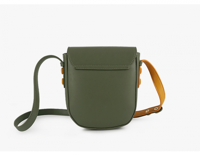 Custom minimalist pu leather solid color saddle bag  cross body bag 
