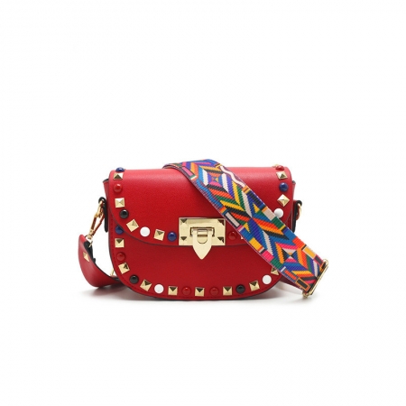 Professional European and American PU Cross-body With Colorful Webbing Strap Manufacturer