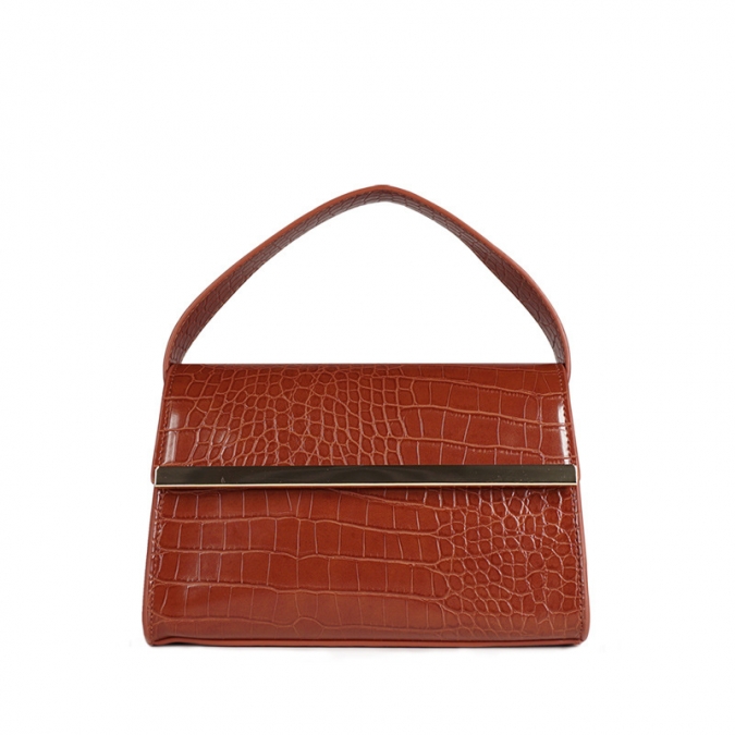 Crocodile Fashion Bag With Solid-color Magnetic Buckle Small Square Bag 