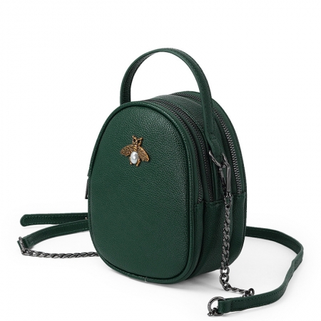 Fashion high quality pu wide ribbon shoulder bag bee bag