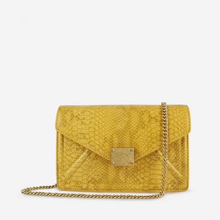 Python Leather Women Chain Crossbody Bag