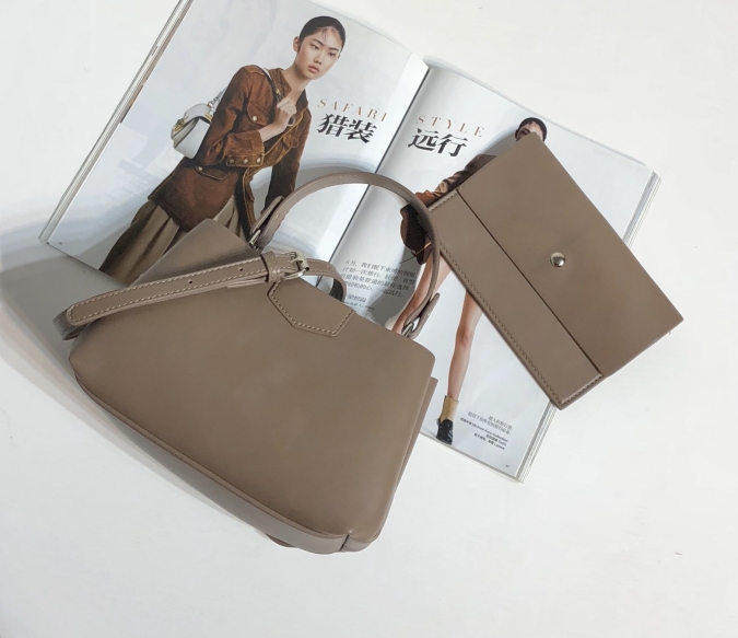 Stylish Mink Detachable PU Leather Cross-body bag 