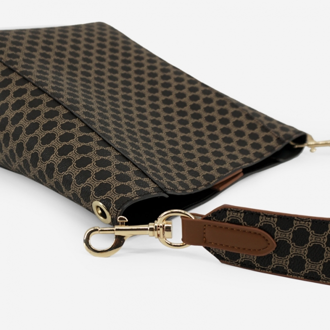 Luxury brand leather Floral Polka dots 2pcs handbag sets women retro shoulder bag 