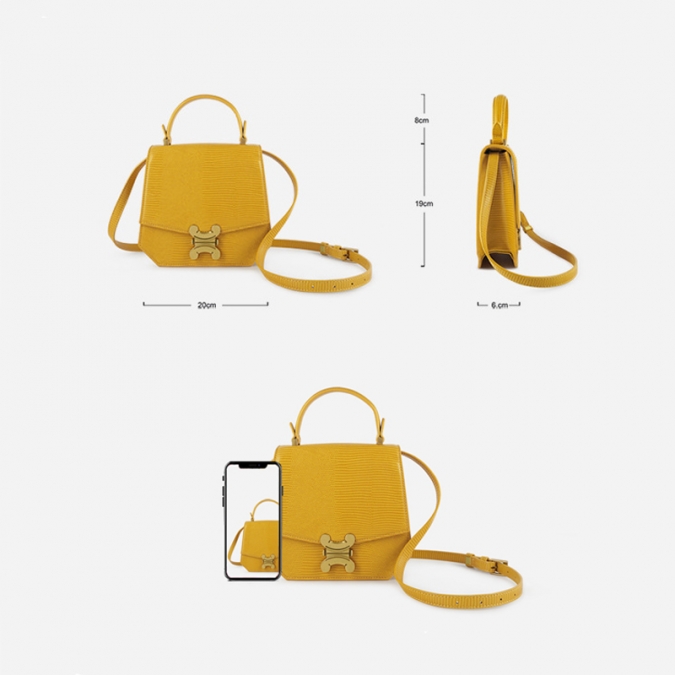 unique design purse unbranded Yellow leather handbags 