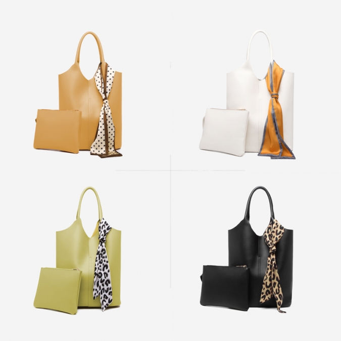 wholesale 2 pcs handbags set bags tote with pouch 