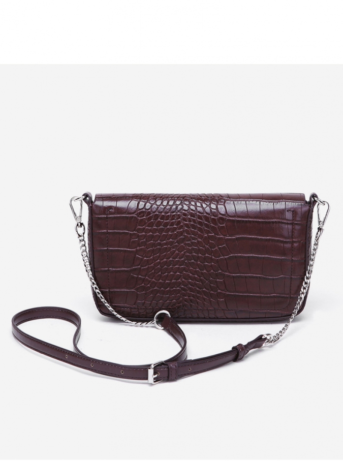 High fashion custom black  alligator handbag leisure handbag 