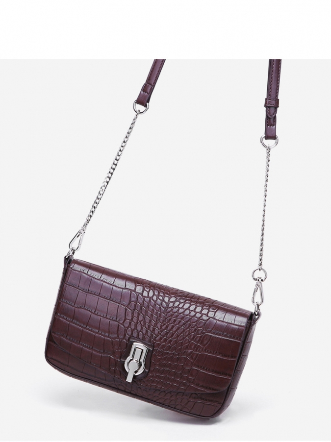High fashion custom black  alligator handbag leisure handbag 