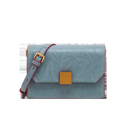 sky blue leather handbags with lock