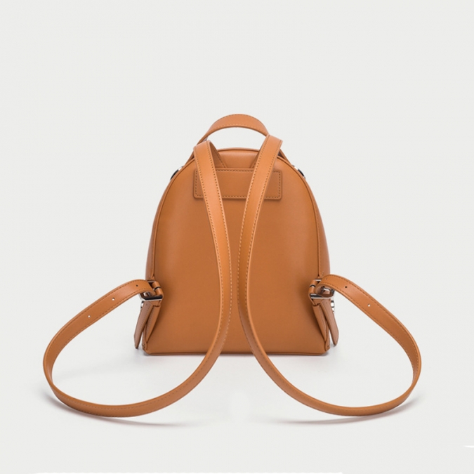 wholesale brown pu leather backpack bag for women 