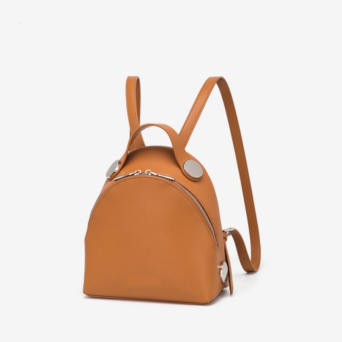 wholesale brown pu leather backpack bag for women 