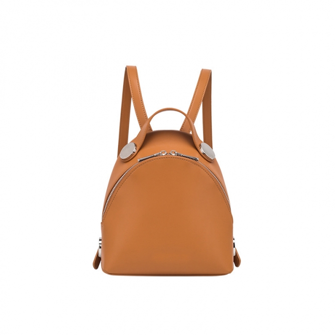 brown pu leather backpack bag for women