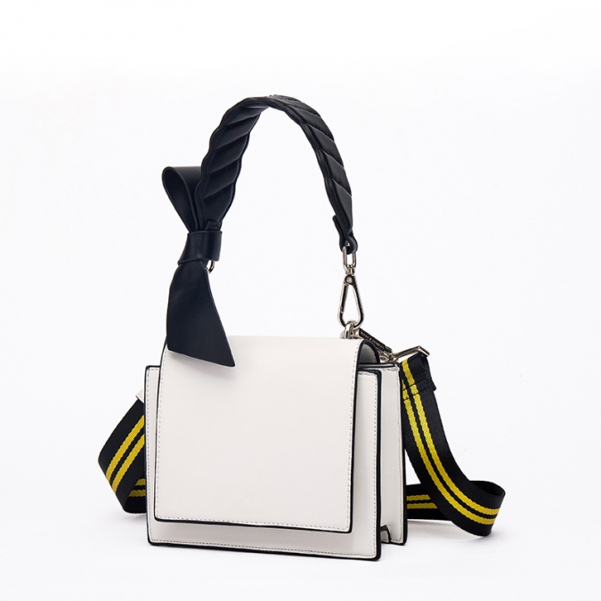Latest Broadband Female Single Shoulder Messenger Handbag Small Square Bag With Bow Knot 